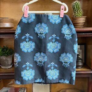 Loft Floral Patterned Blue Skirt